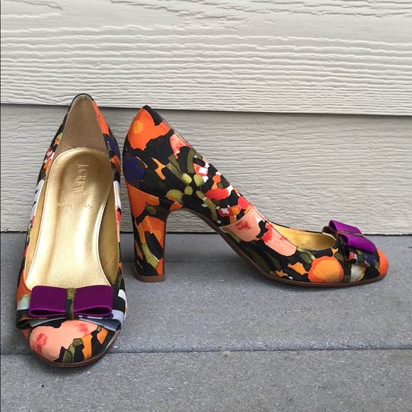 J. Crew Shoes - J.Crew Trixie block heels Brilliant Orange Sz 7